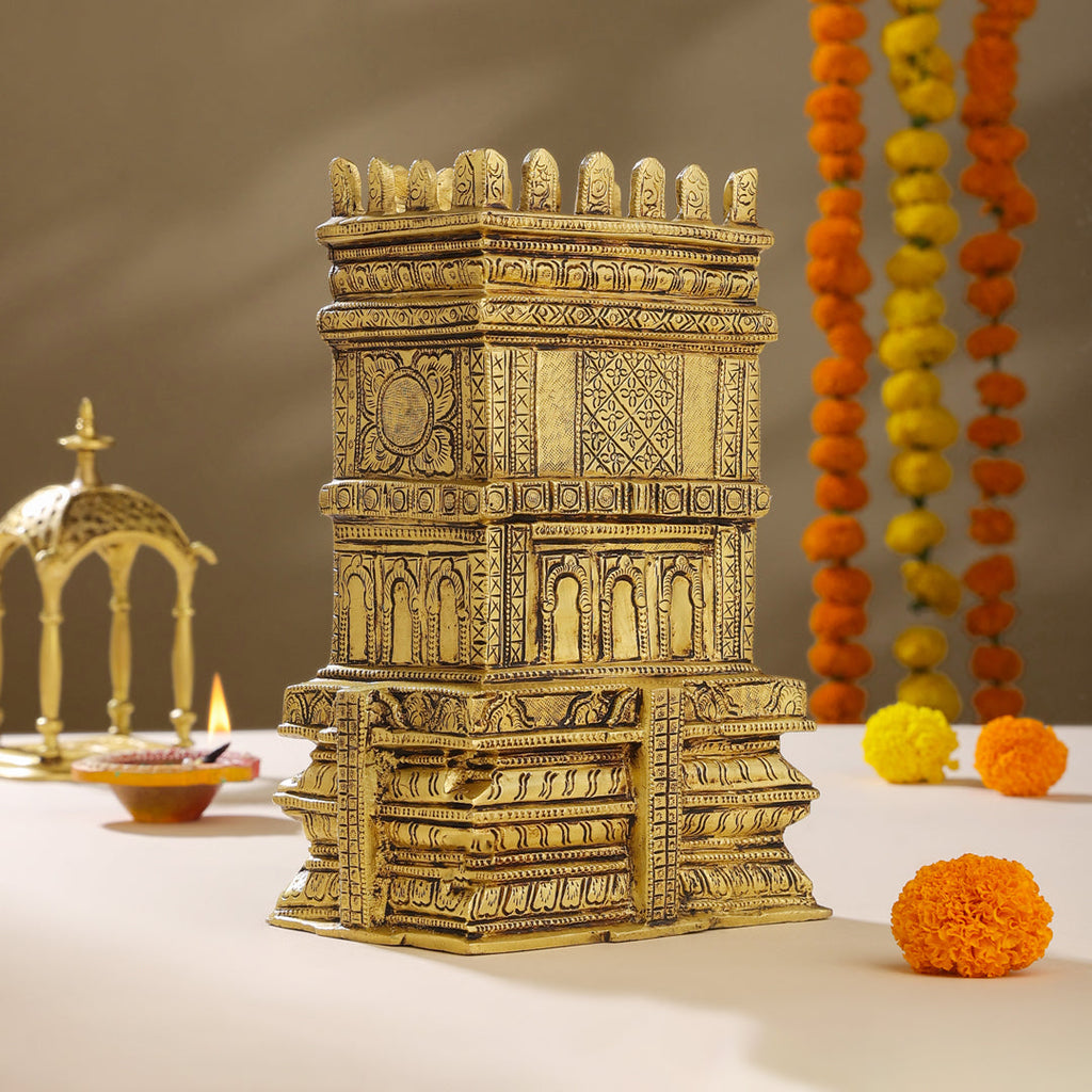 Brass Meenakshi Temple Model (9.5 Inch) Vedansh Craft