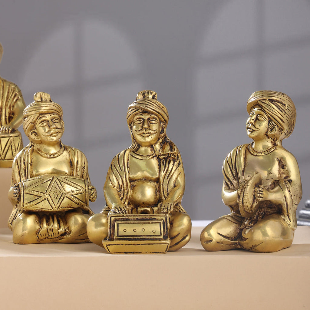 Brass Men Musical Set Of Five (5 Inch) Vedansh Craft