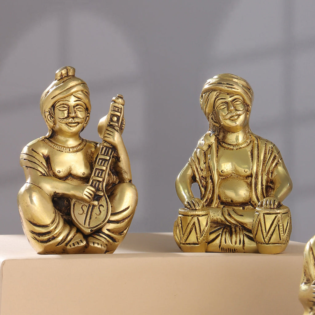 Brass Men Musical Set Of Five (5 Inch) Vedansh Craft