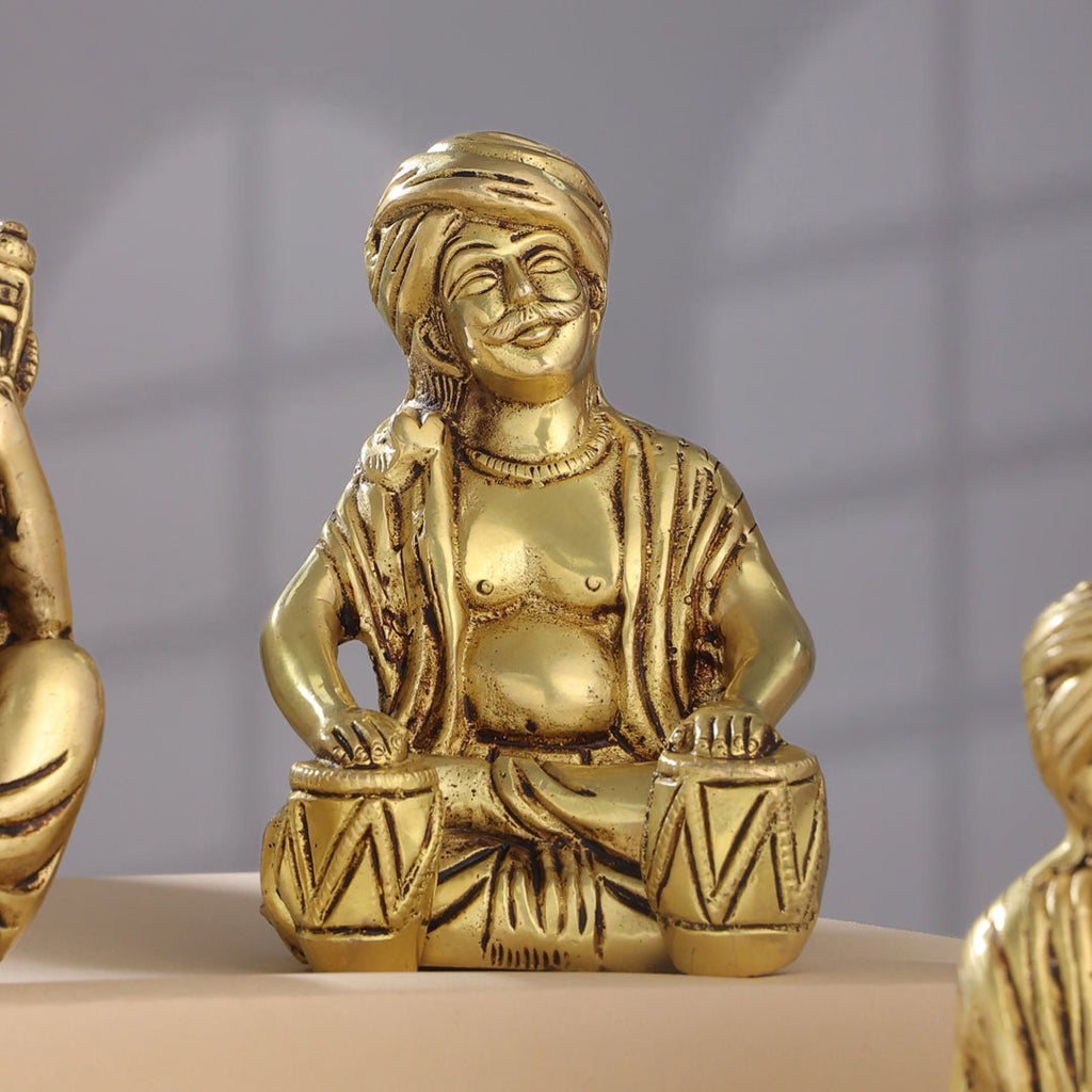 Brass Men Musical Set Of Five (5 Inch) Vedansh Craft