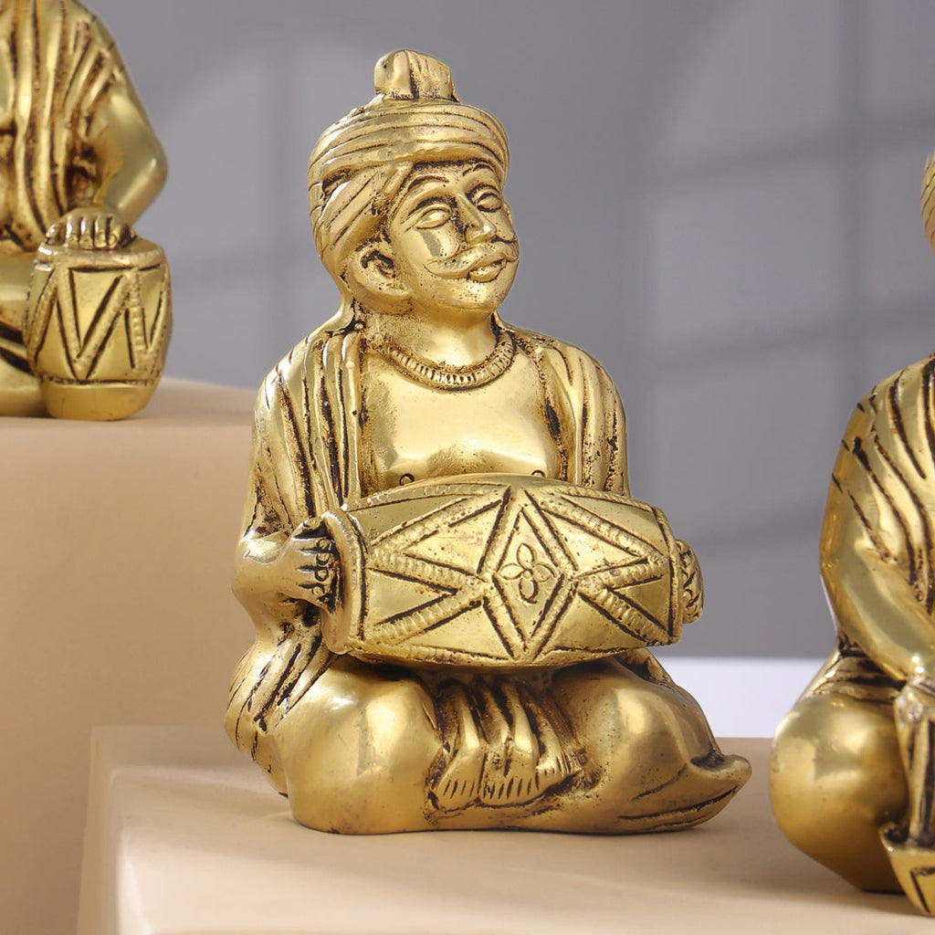 Brass Men Musical Set Of Five (5 Inch) Vedansh Craft