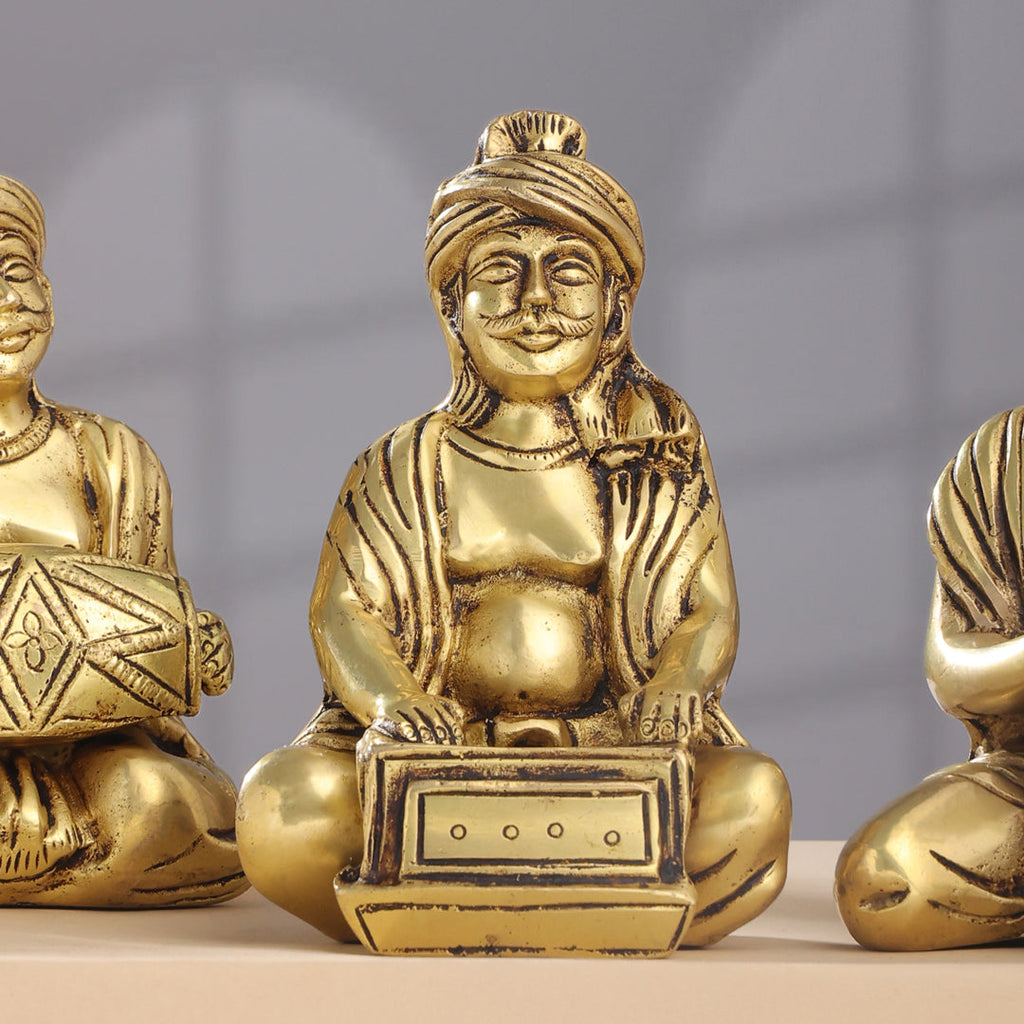 Brass Men Musical Set Of Five (5 Inch) Vedansh Craft