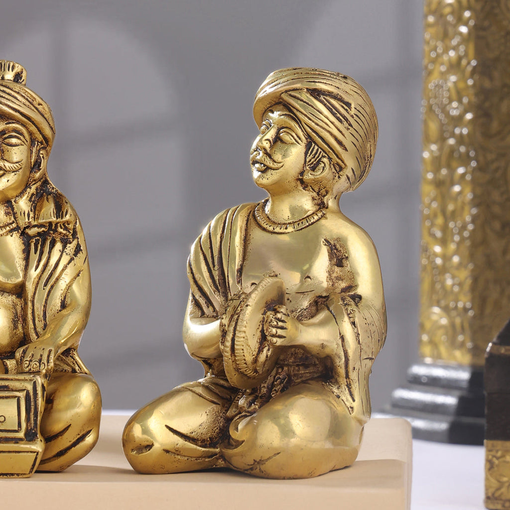Brass Men Musical Set Of Five (5 Inch) Vedansh Craft