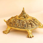 Brass Superfine Dashavatara Shree Yantra Tortoise (6 Inch) Vedansh Craft