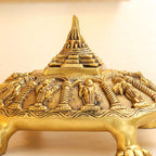 Brass Superfine Dashavatara Shree Yantra Tortoise (6 Inch) Vedansh Craft