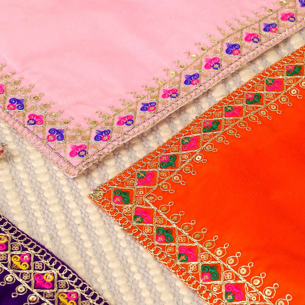 Hand Embroidered  And Sequin Work God Pooja Asana (12 X 10 Inch) Vedansh Craft
