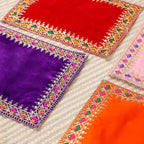 Hand Embroidered  And Sequin Work God Pooja Asana (12 X 10 Inch) Vedansh Craft