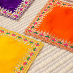 Hand Embroidered  And Sequin Work God Pooja Asana (12 X 10 Inch) Vedansh Craft