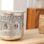 Brass Silver Plated Ashtalakshmi Decorative Pot Vedansh Craft
