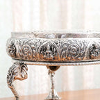 Brass Silver Plated Ashtalakshmi Chowki With Elephant Pillars (6.5 Inch) Vedansh Craft