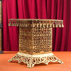 Brass Stool With Forty Hanging Bells (15.5 Inch) Vedansh Craft