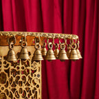 Brass Stool With Forty Hanging Bells (15.5 Inch) Vedansh Craft