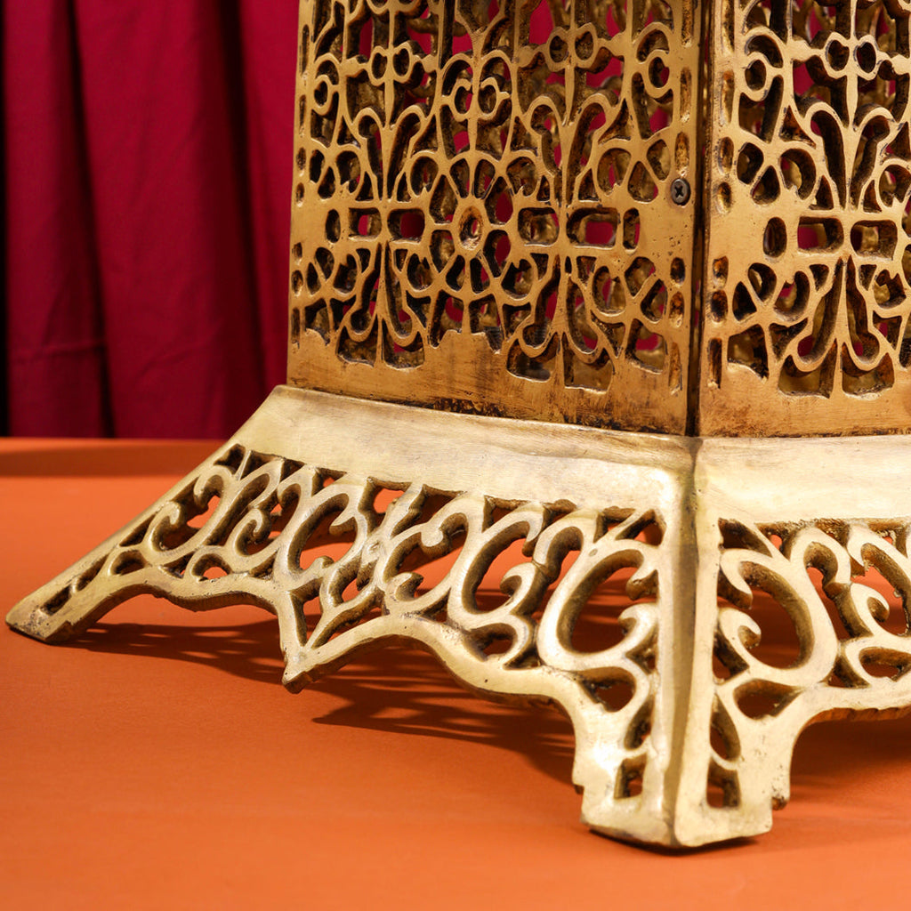 Brass Stool With Forty Hanging Bells (15.5 Inch) Vedansh Craft