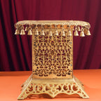 Brass Stool With Forty Hanging Bells (15.5 Inch) Vedansh Craft