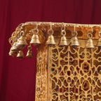 Brass Stool With Forty Hanging Bells (15.5 Inch) Vedansh Craft