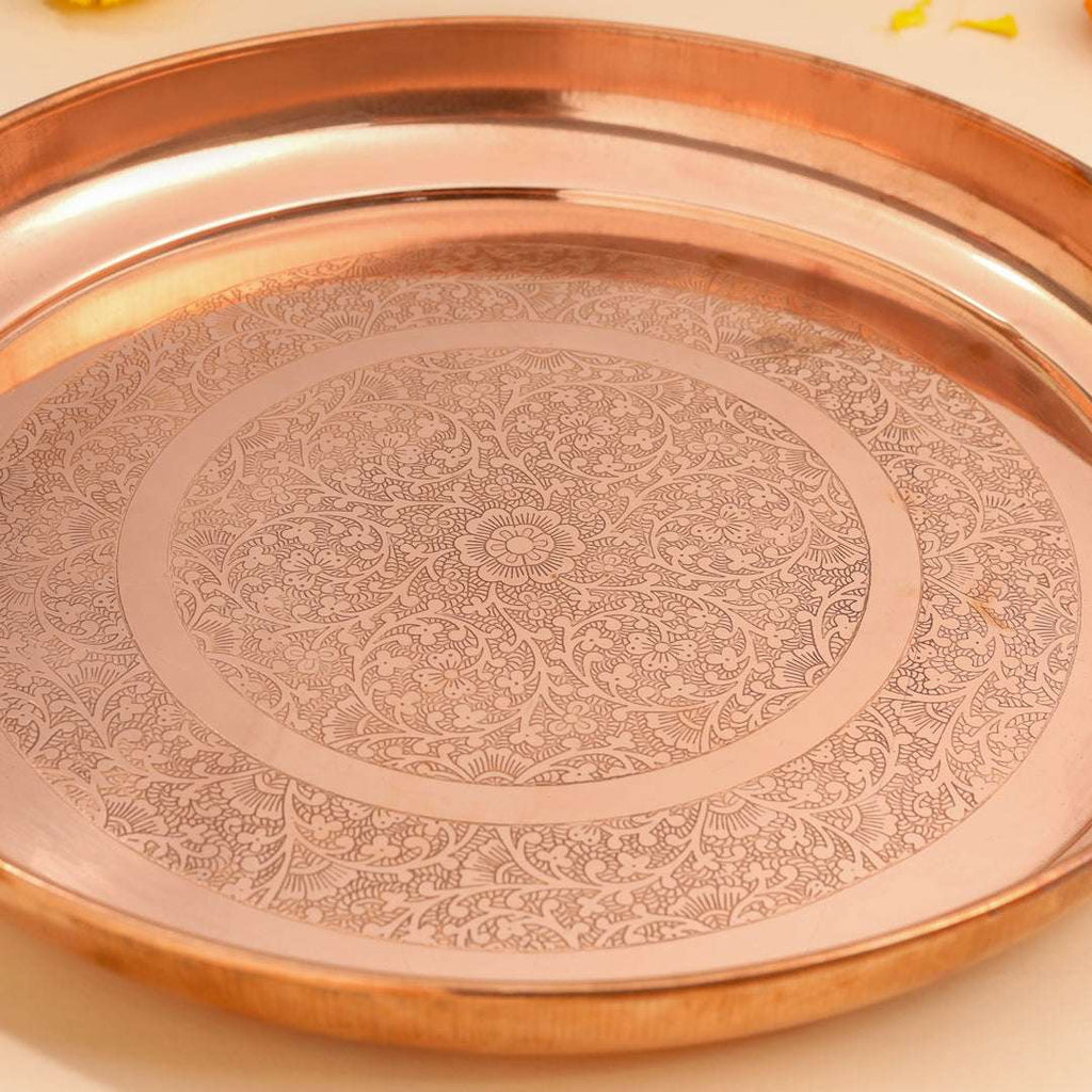 COPPER THALI (11.5 INCH) Vedansh Craft