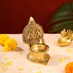 Brass Gaja Lakshmi Diya (5.1 Inch) Vedansh Craft