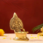 Brass Gaja Lakshmi Diya (5.1 Inch) Vedansh Craft