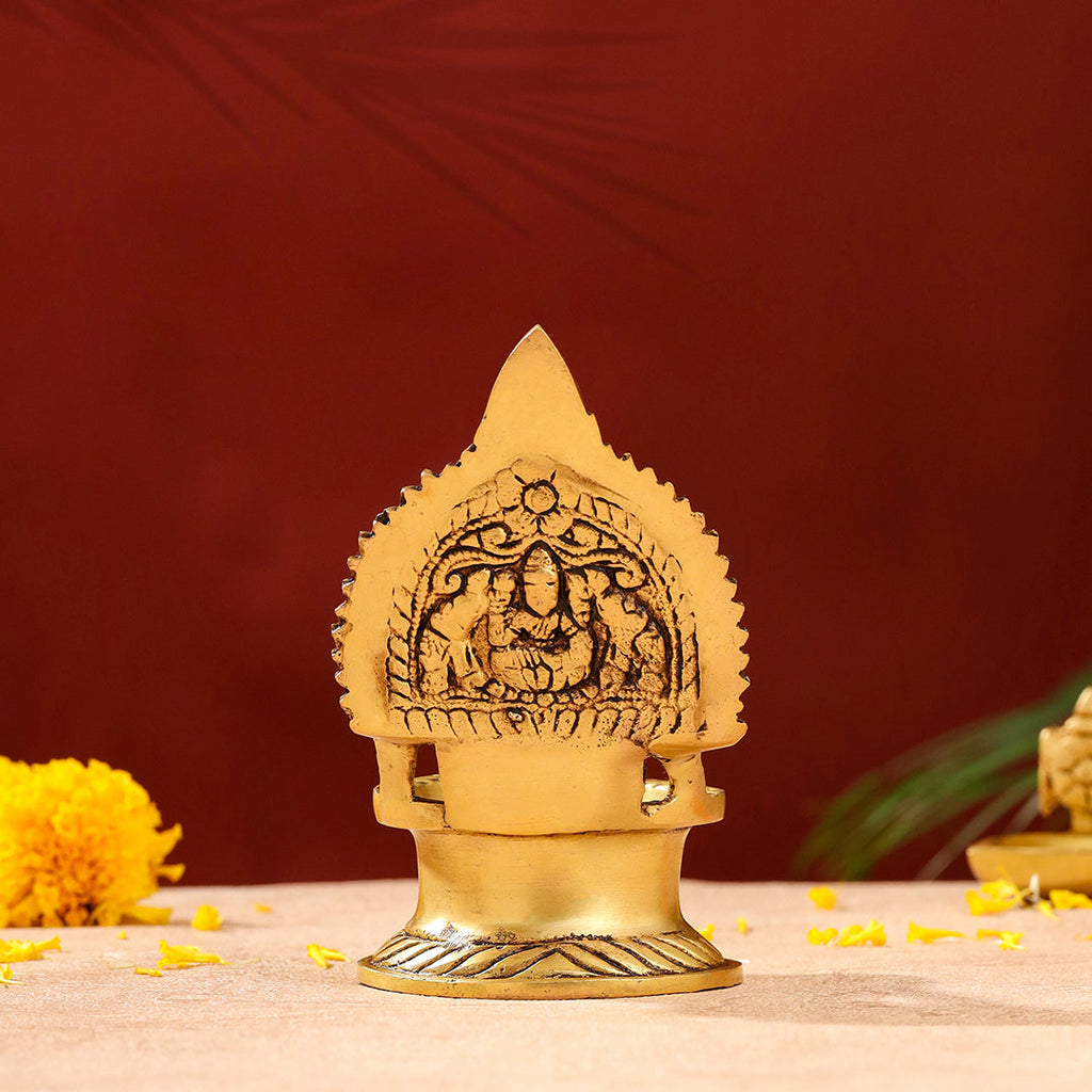 Brass Gaja Lakshmi Diya (5.1 Inch) Vedansh Craft