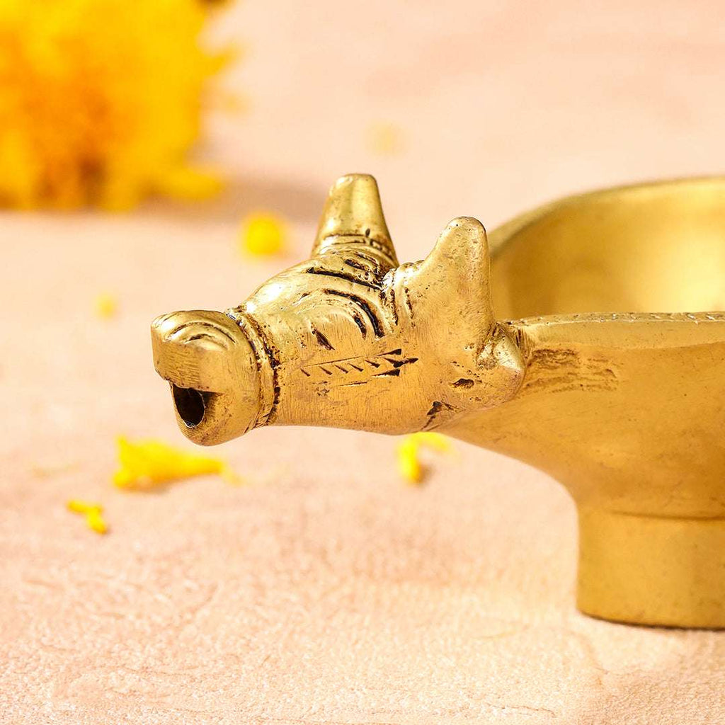 Brass Nandi Diya (2 Inch) Vedansh Craft