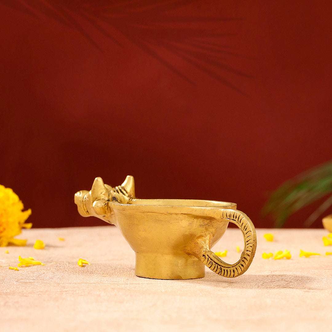Brass Nandi Diya (2 Inch) Vedansh Craft