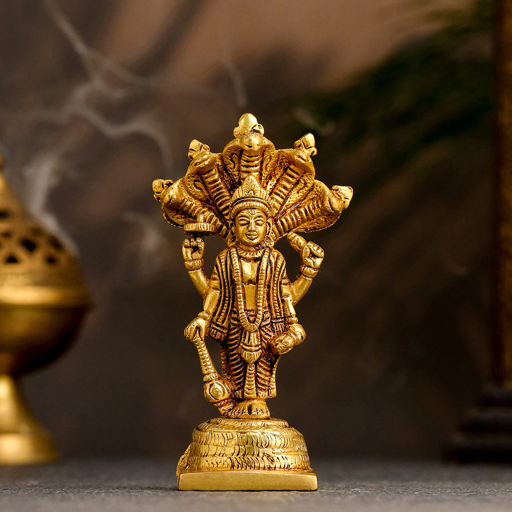Brass Lord Vishnu Standing Idol (5 Inch) Vedansh Craft