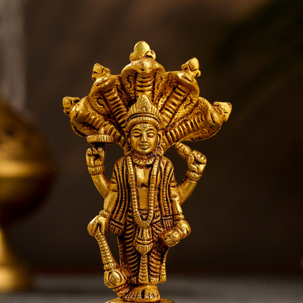 Brass Lord Vishnu Standing Idol (5 Inch) Vedansh Craft