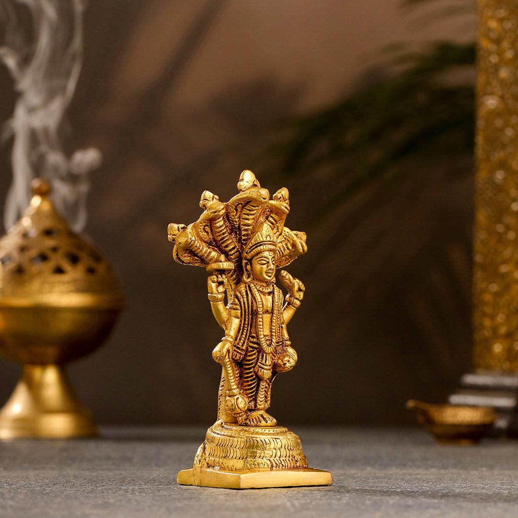 Brass Lord Vishnu Standing Idol (5 Inch) Vedansh Craft