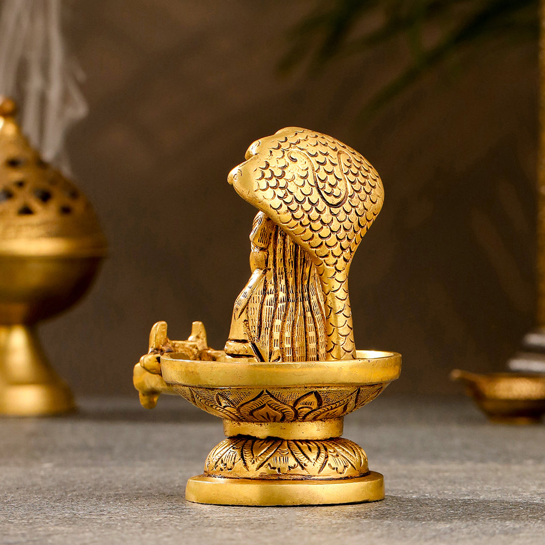 Brass Nandi Mukhshivlingam Idol (5 Inch) Vedansh Craft