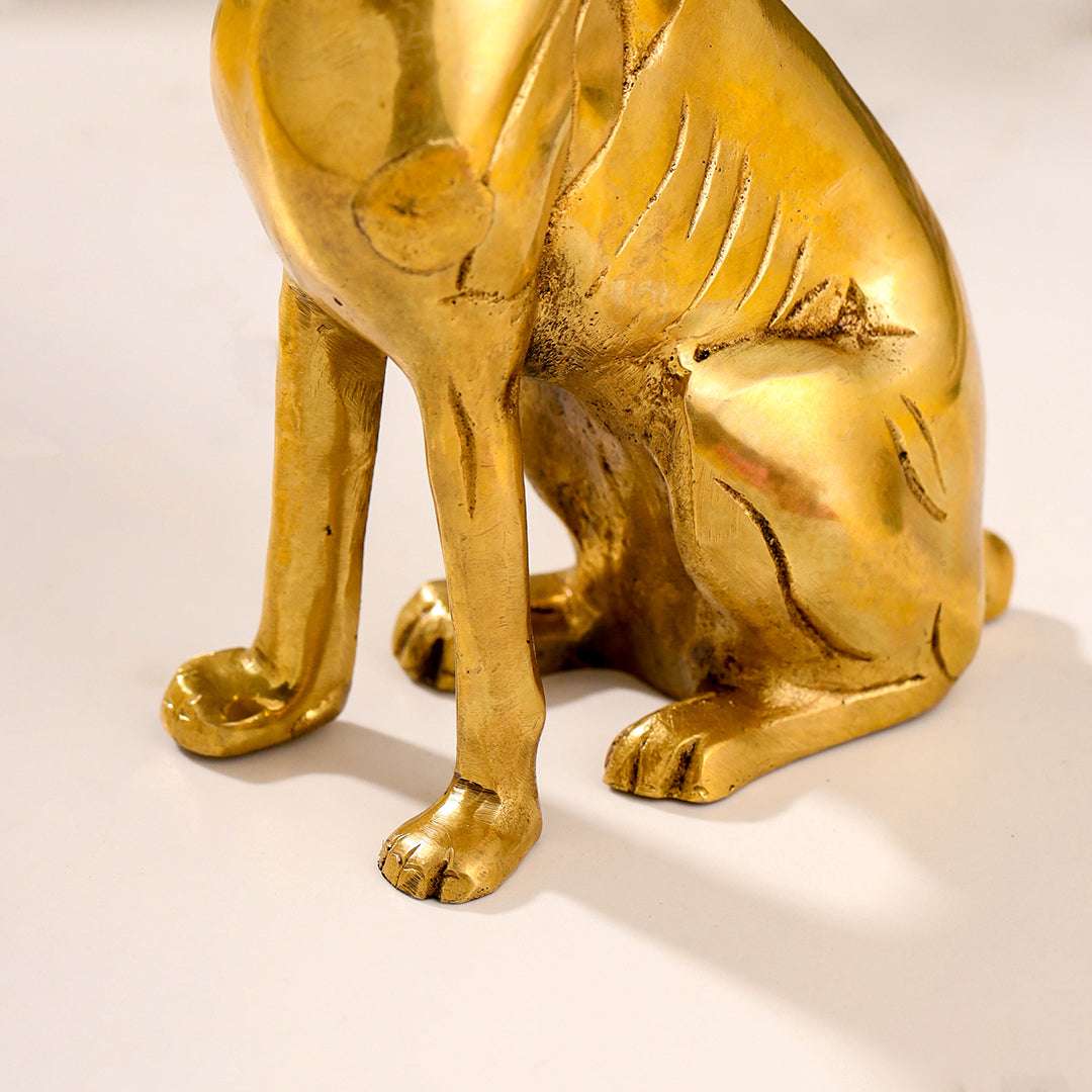 Brass Dog Sitting Statue (7.2 INCH) Vedansh Craft