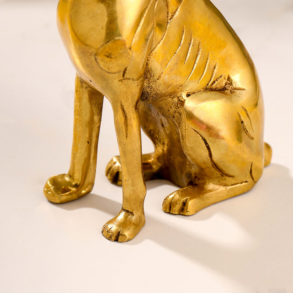 Brass Dog Sitting Statue (7.2 INCH) Vedansh Craft