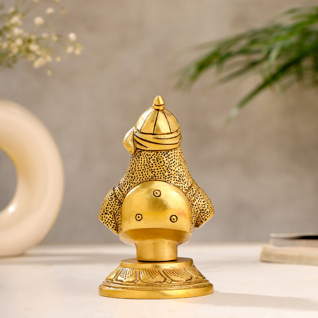 Brass Maharana Pratap Bust Statue (5.5 INCH) Vedansh Craft
