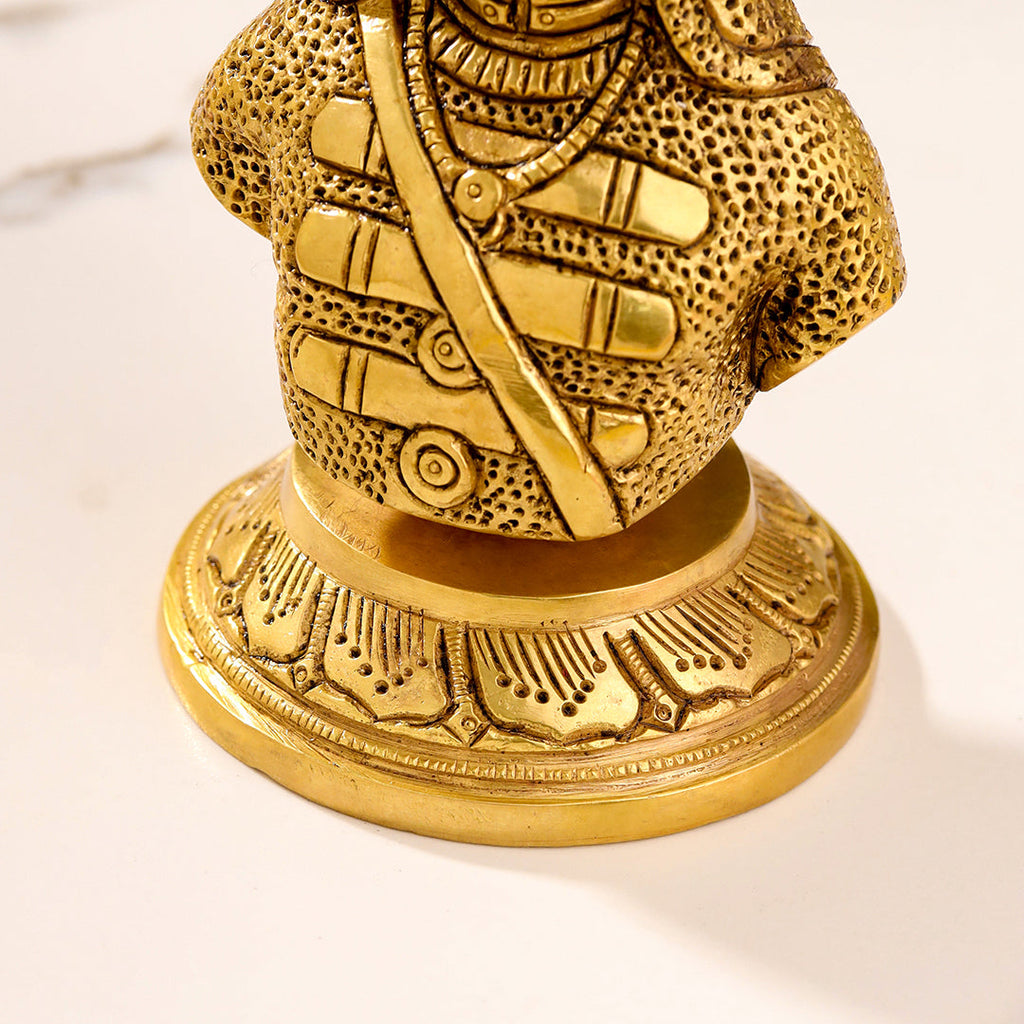 Brass Maharana Pratap Bust Statue (5.5 INCH) Vedansh Craft