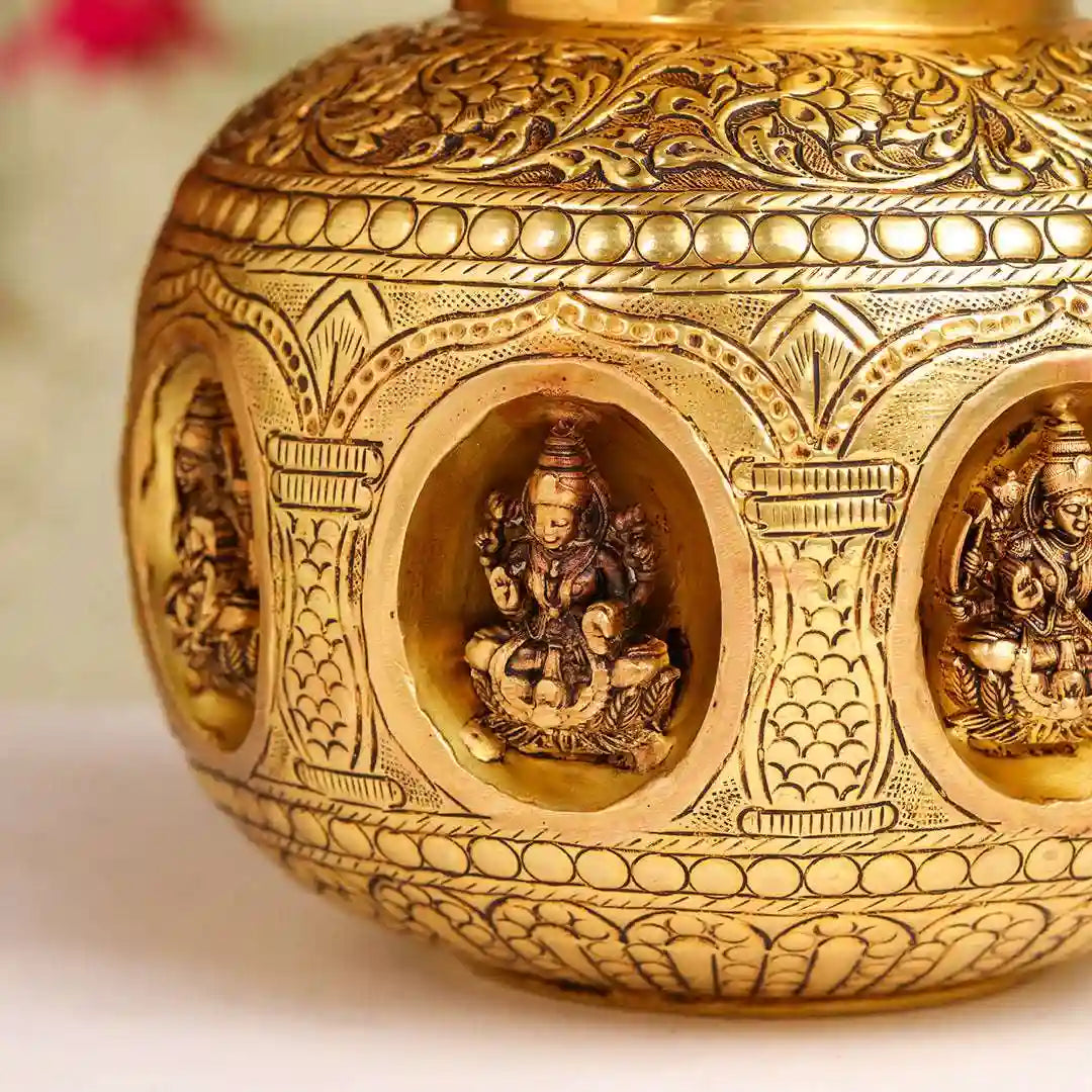 Brass Ashtalakshmi Kodam / Kalash Vedansh Craft