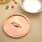 Copper Fry Pan With Lid And Handle (16.5 Inch) Vedansh Craft