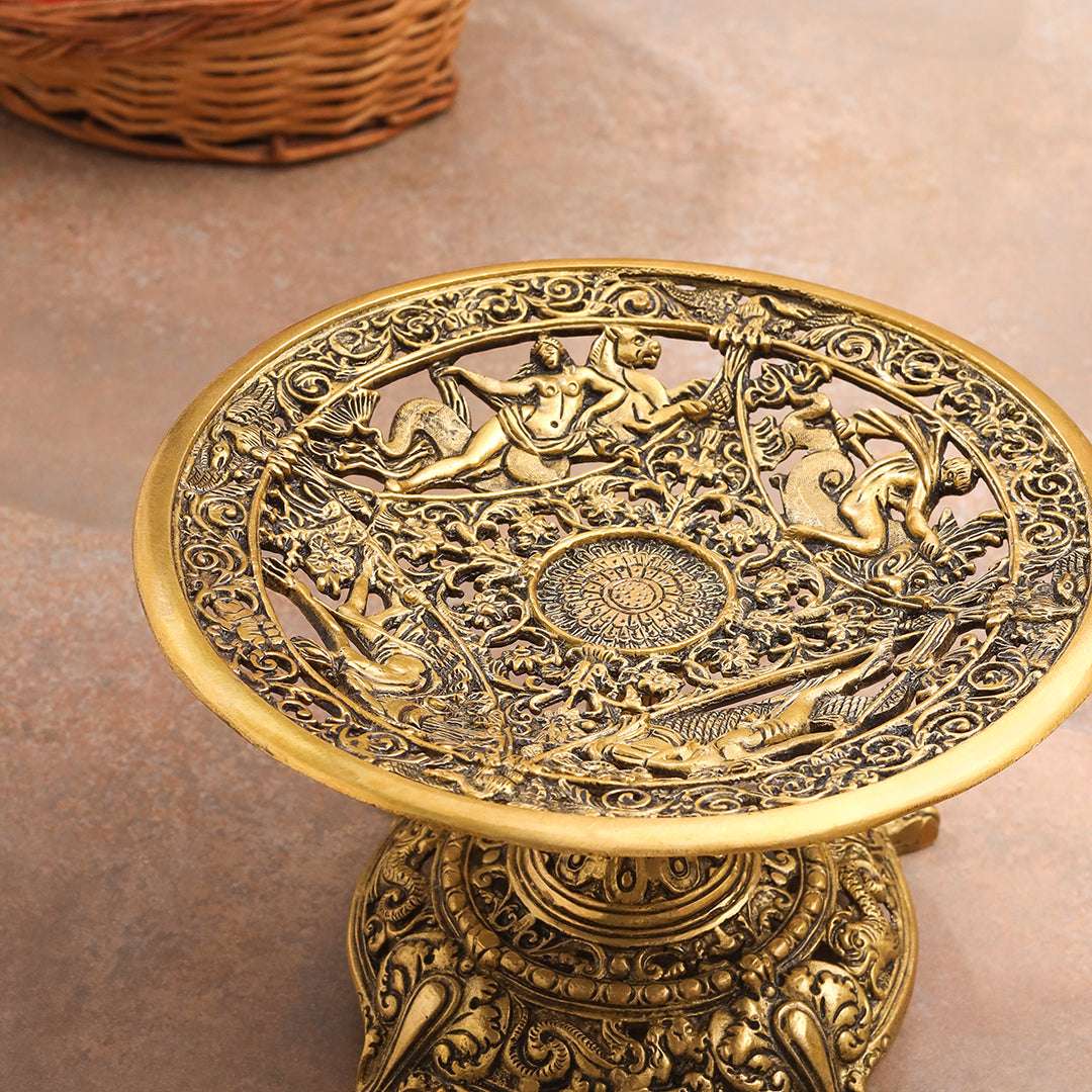 Brass Fruit Table Tray / Stand (5.5 Inch) Vedansh Craft