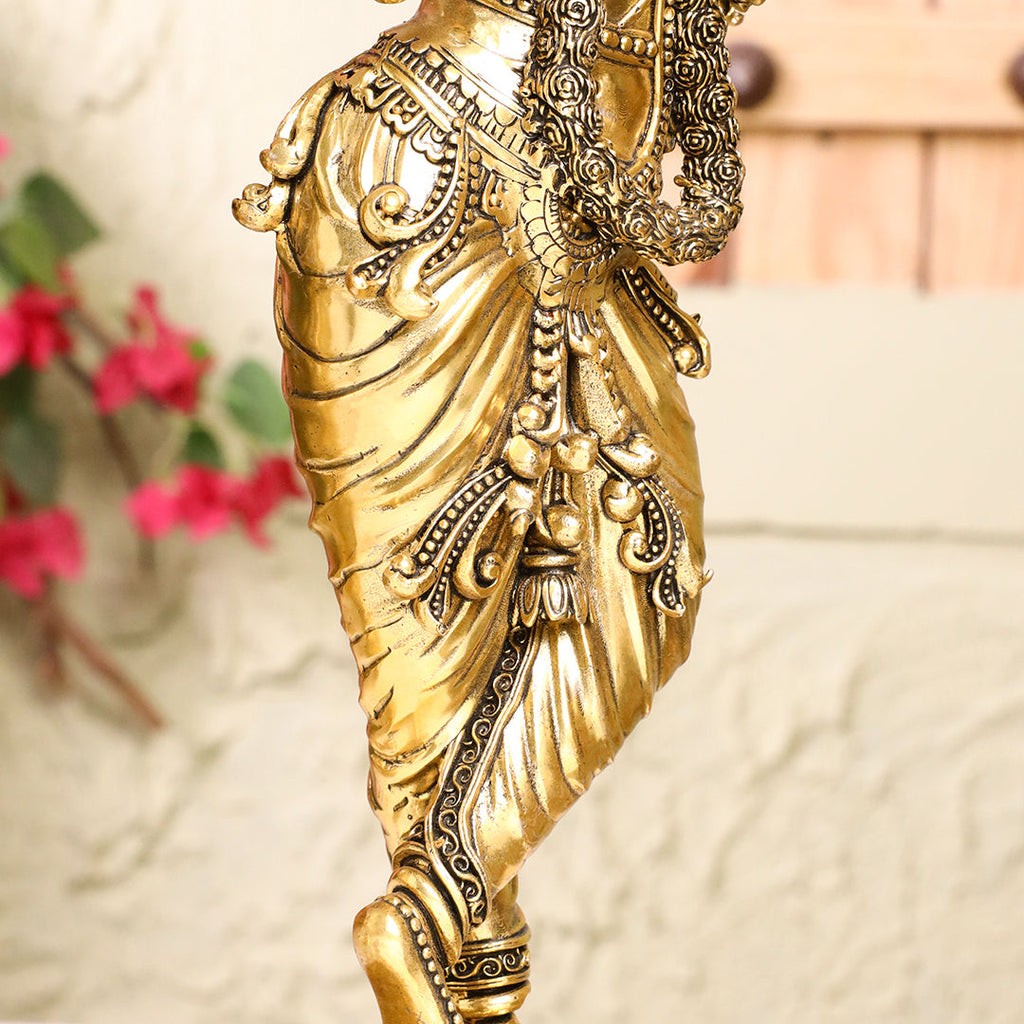 Brass Standing Krishna Idol Vedansh Craft
