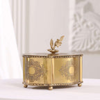 Brass Dry Fruit Box with Floral Lid Vedansh Craft