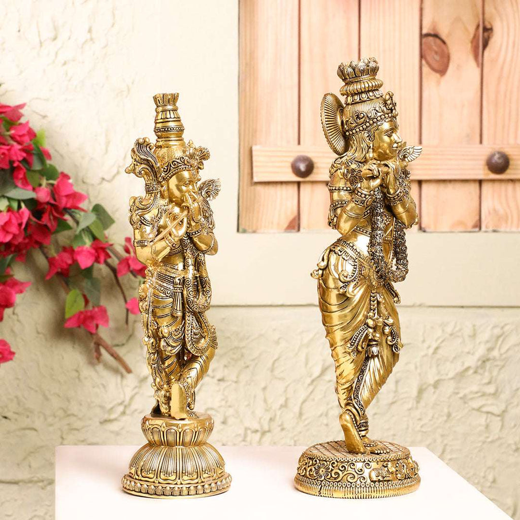 Brass Lightweight Standing Krishna Idol Vedansh Craft