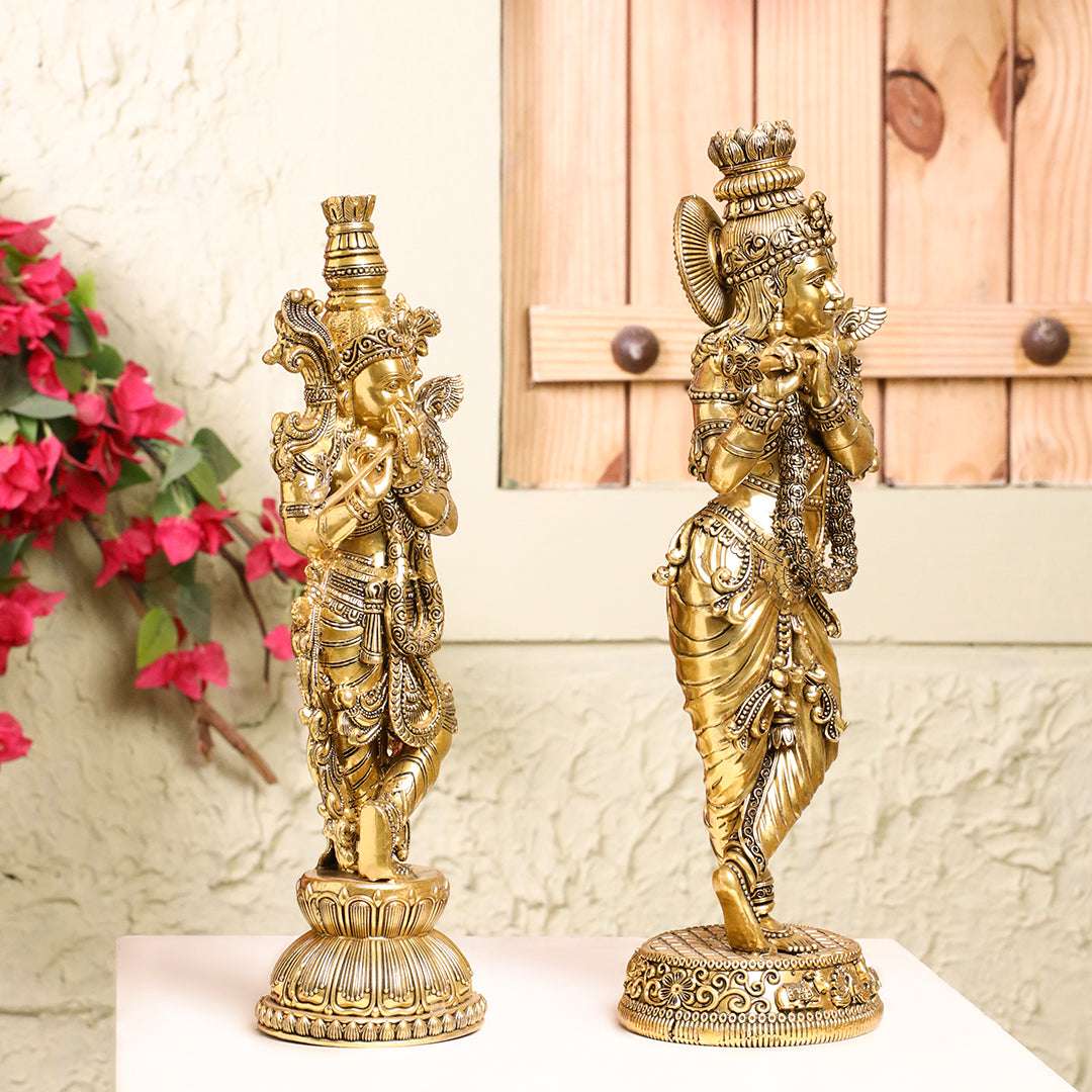Brass Lightweight Standing Krishna Idol Vedansh Craft