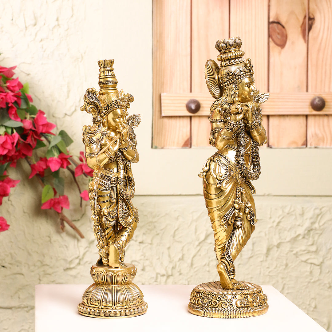 Brass Standing Krishna Idol Vedansh Craft