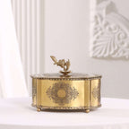 Brass Dry Fruit Box with Floral Lid Vedansh Craft