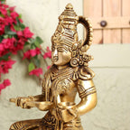 Brass Goddess Annapurna Idol – Bestower of Nourishment & Prosperity (10.5 Inch) Vedansh Craft