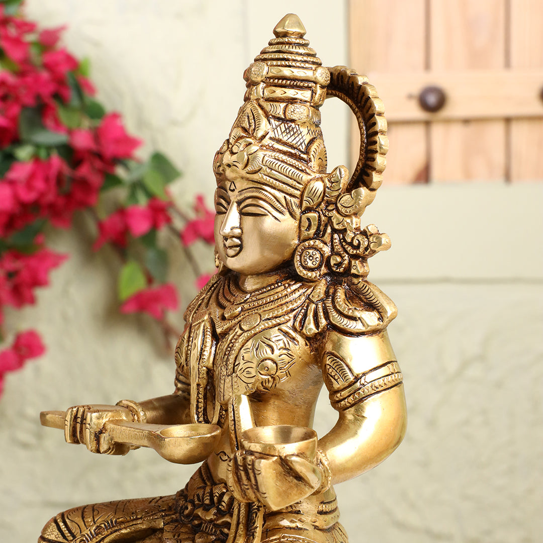 Brass Goddess Annapurna Idol – Bestower of Nourishment & Prosperity (10.5 Inch) Vedansh Craft