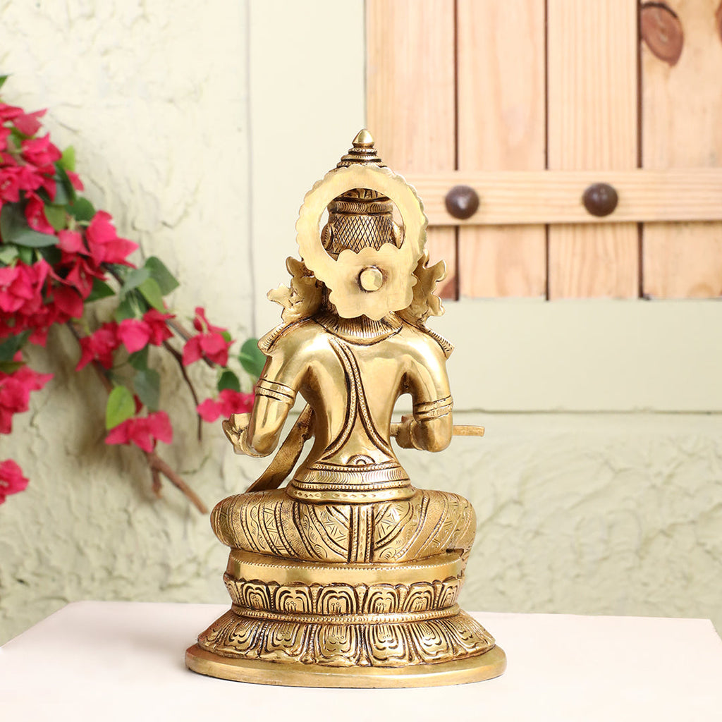 Brass Goddess Annapurna Idol – Bestower of Nourishment & Prosperity (10.5 Inch) Vedansh Craft