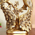 Brass Double Peacock Statue – Handcrafted Decorative Showpiece (7 Inch) Vedansh Craft