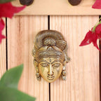 Brass Parvati Face Wall Hanging – Handcrafted Divine Home Decor (5.5 Inch) Vedansh Craft