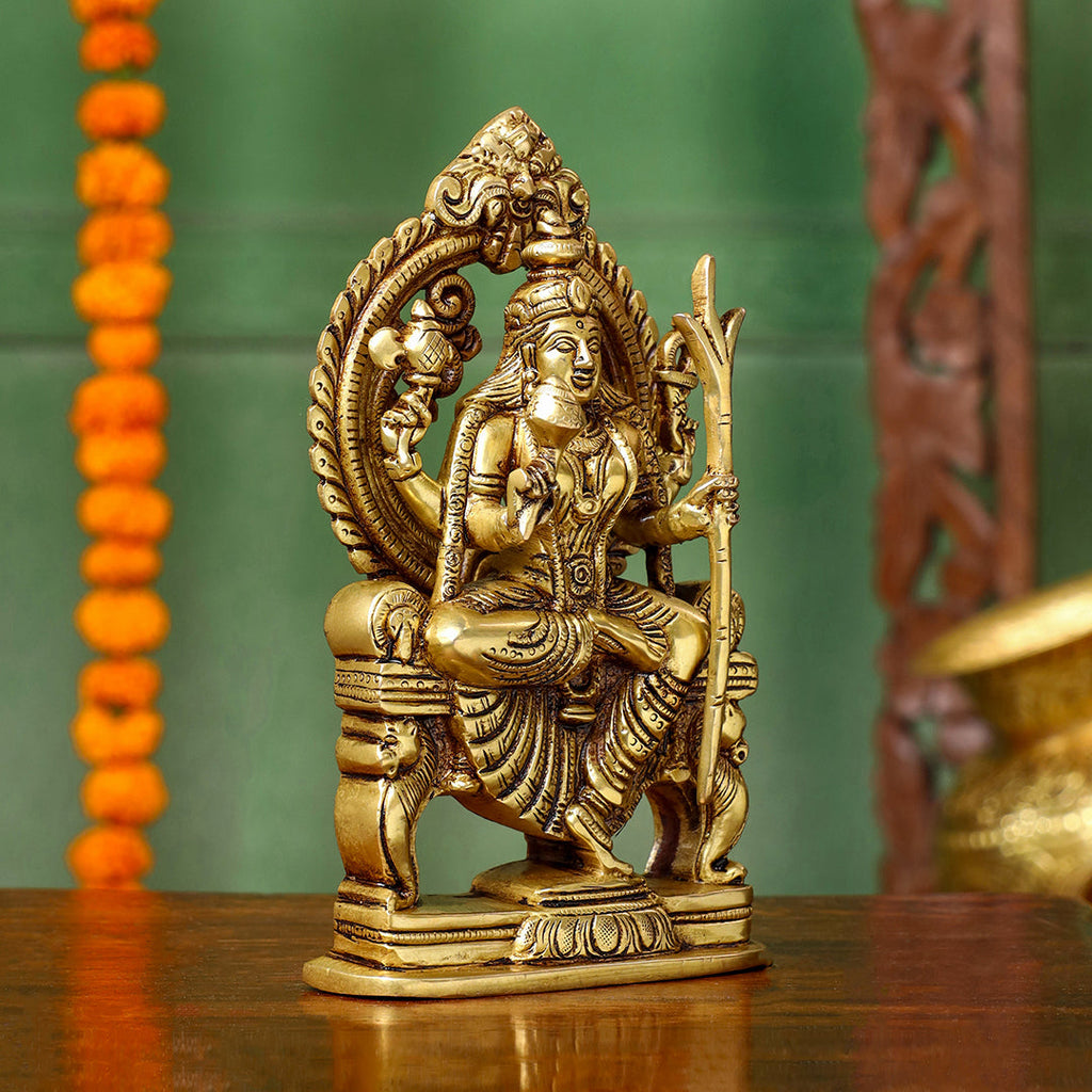 Brass Goddess Rajarajeshwari Idol – Divine Mother of the Universe (7.5 Inch) Vedansh Craft
