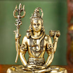 Brass Lightweight Sitting Shiva Idol – Meditative Pose with Trishul (3 INCH) Vedansh Craft