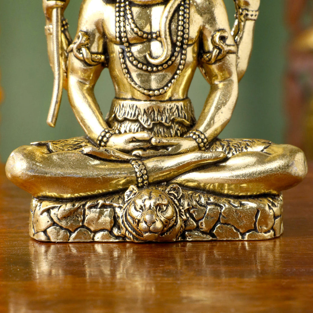 Brass Lightweight Sitting Shiva Idol – Meditative Pose with Trishul (3 INCH) Vedansh Craft